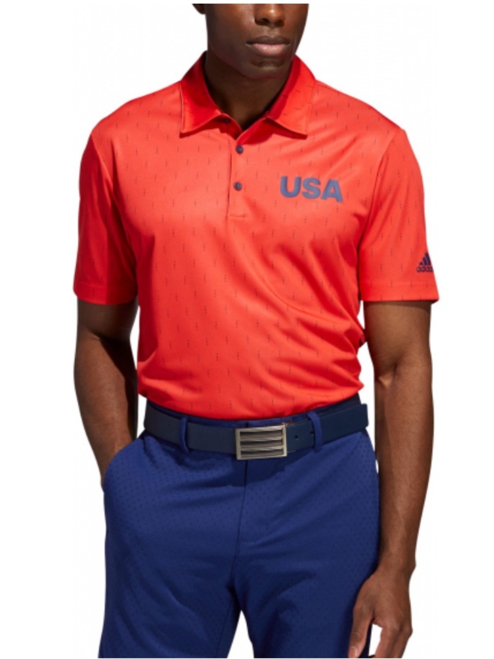 adidas Men’s Red USA Short-Sleeve Polo